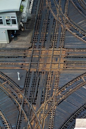Debra Paulson - Living On The Grid - Intersection of Lake and Wells Street El Train Tracks (Chicago)
